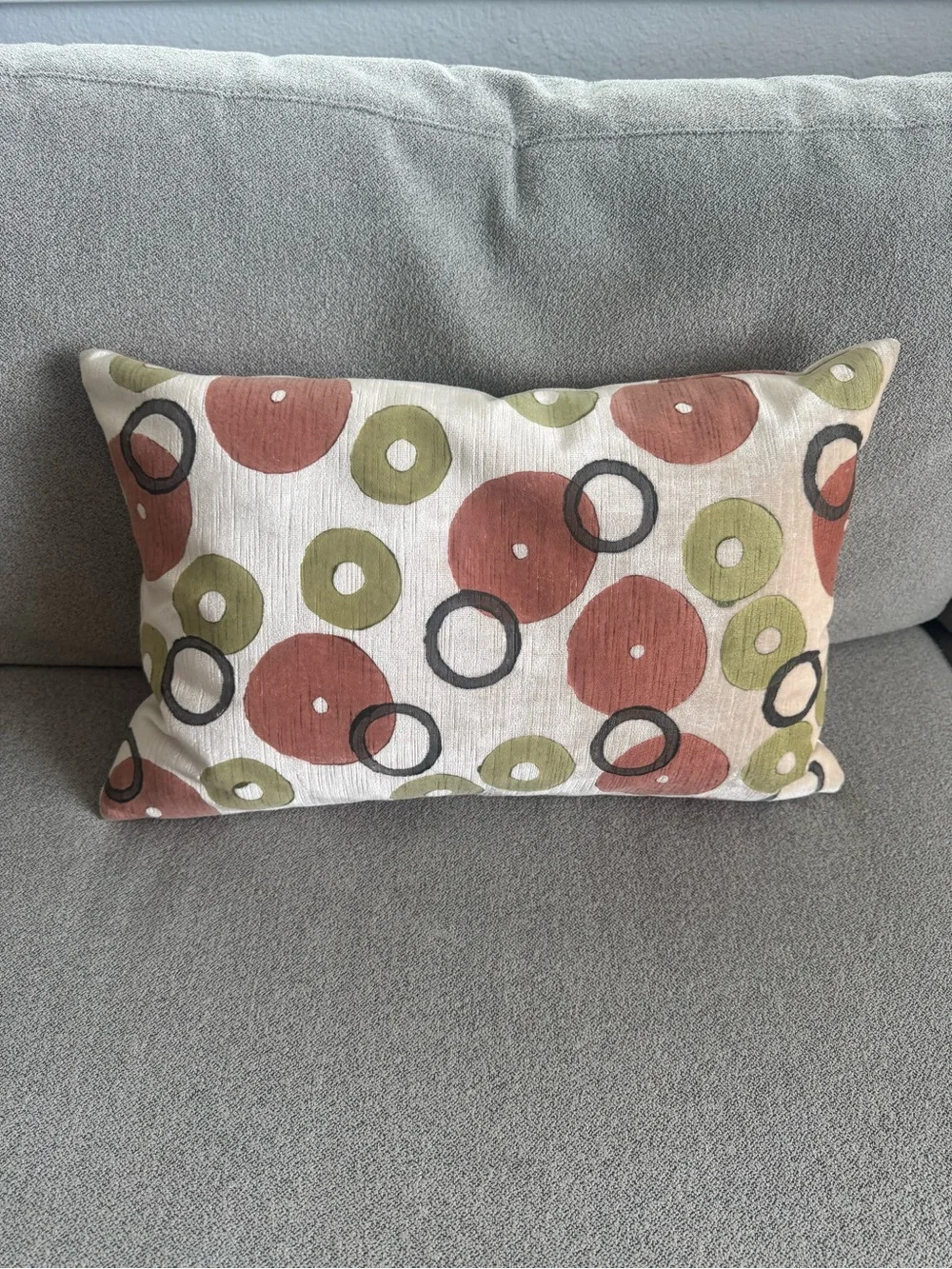 Room & Board Decorative Down Lumbar Pillow in Rust, Olive & Black